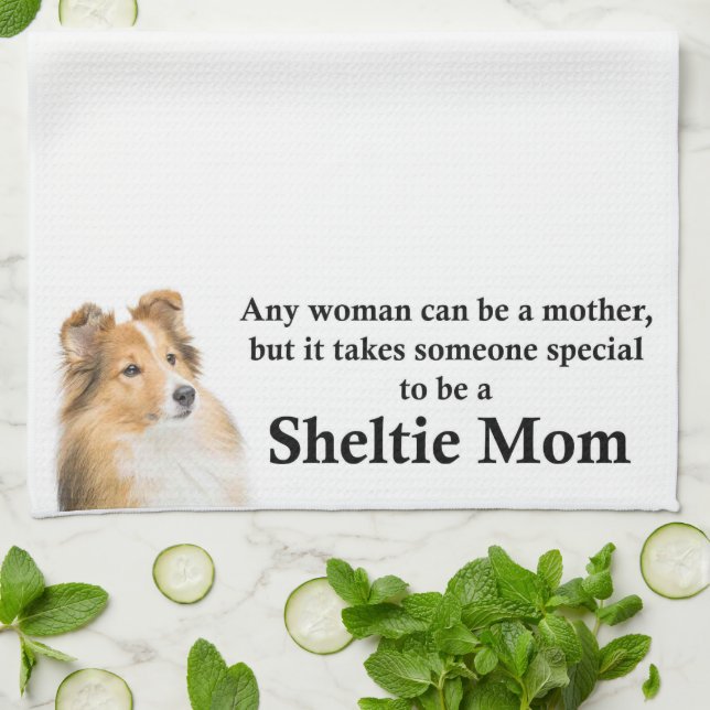 Sheltie Mama Küchentücher (Gefaltet)