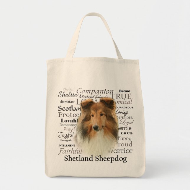 Sheltie Merkmal-Taschen-Tasche Tragetasche (Vorne)