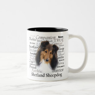 Sheltie Merkmal-Tasse Zweifarbige Tasse