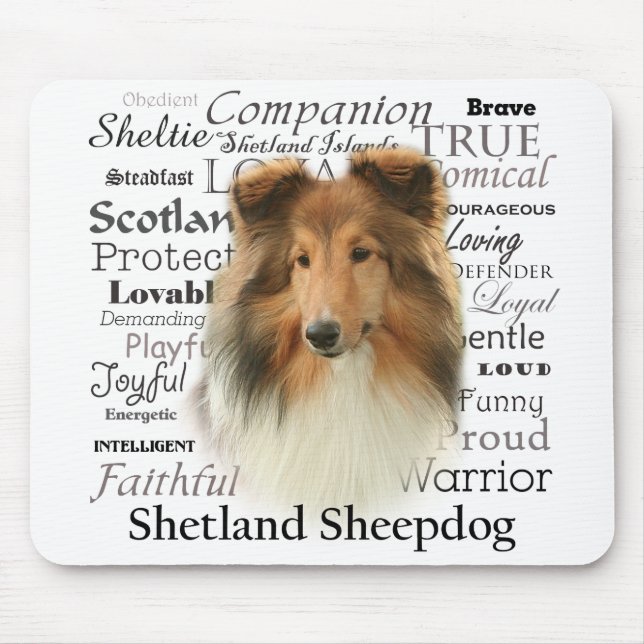 Sheltie Merkmale Mousepad (Vorne)