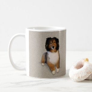 Sheltie Mix Hundportrait Kaffeetasse