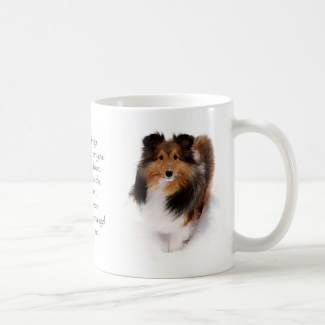 Sheltie Segen-Tasse Tasse (Rechts)