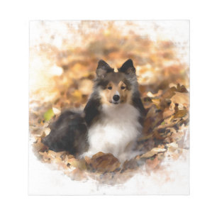 Sheltie Shetland Sheepdog Art Malerei Notizblock