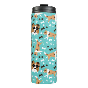Sheltie Shetland Sheepdog Collie Pattern Pawprint Thermosbecher