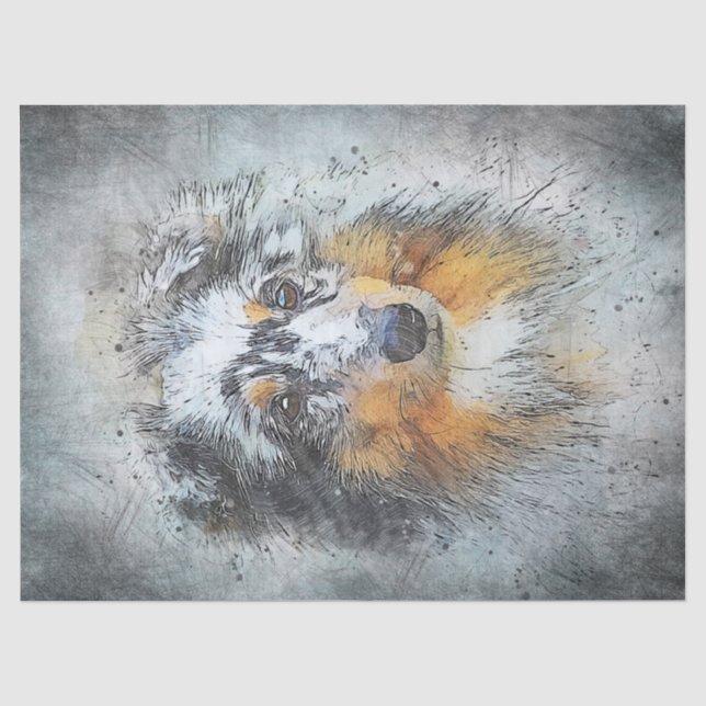 Sheltie - Shetland Sheepdog Decoupage Seidenpapier (Vorderseite)