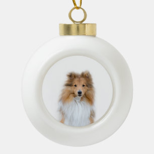 Sheltie Shetland Sheepdog Keramik Ball Ornament