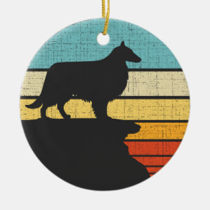 Sheltie Shetland Sheepdog Retro Vintager Hund Love Keramik Ornament