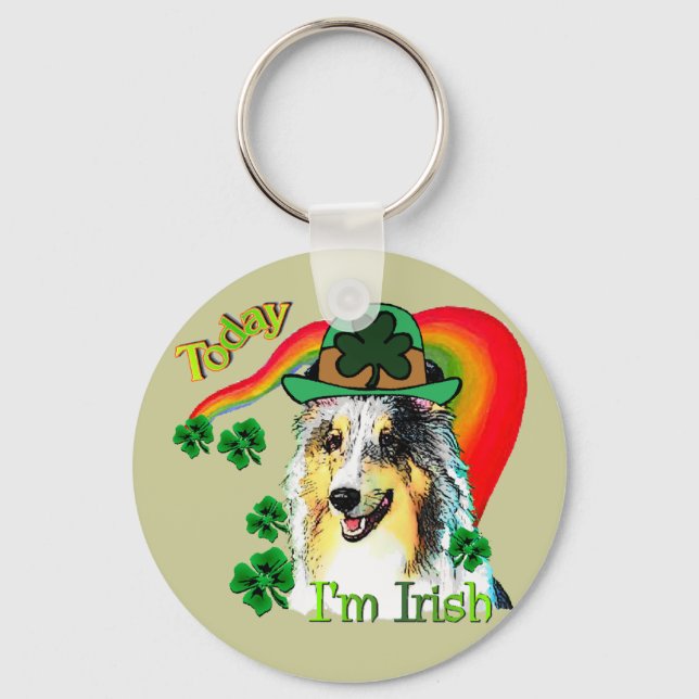 Sheltie St. Patricks Day Schlüsselanhänger (Vorderseite)