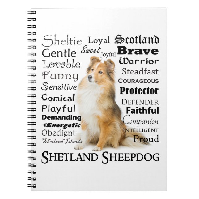 Sheltie Traits Spiral Notebook Notizblock (Vorderseite)