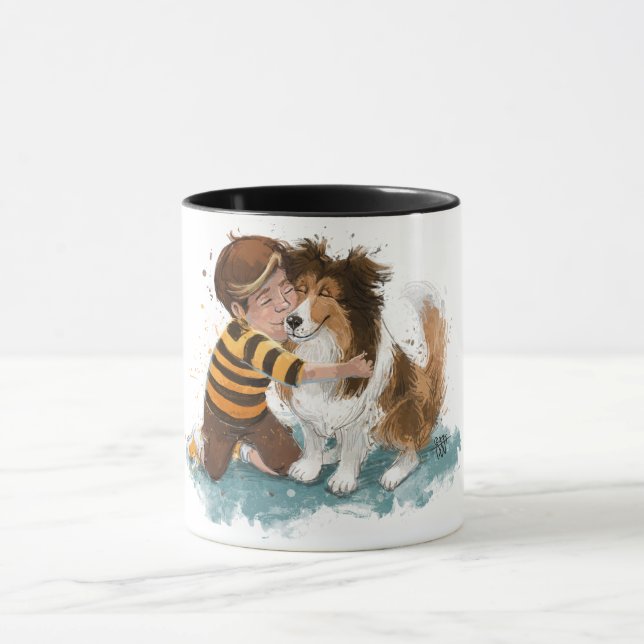 Sheltie und Junge Hund Umarmen Tasse (Zentrum)