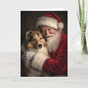 Sheltie und Santa Feiertagskarte