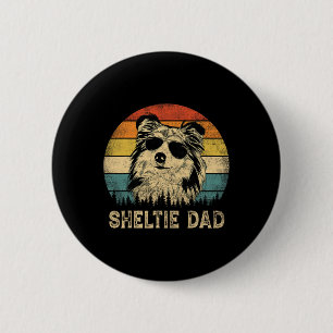 Sheltie Vater Hund Liebhaber Vatertag T-Shirt Button