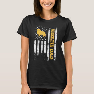Sheltie Vater US Flag Sheltie Owner Shetland Sheep T-Shirt