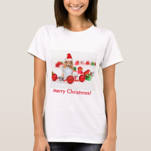 Sheltie wünscht frohe Weihnachten Frauen T - Shirt