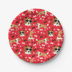 Shelties Shetland Sheepdog Mini Collie Pattern Pappteller