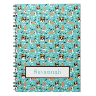 Shelties Shetland Sheepdog Pattern Aqua Notebook Notizblock