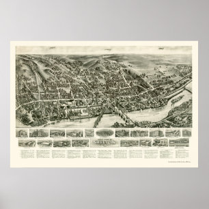 Shelton, CT Panoramic Map - 1919 Poster