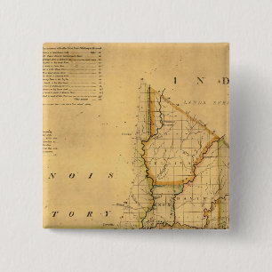 Shelton und Kensetts Karte des Staat von Indiana Button