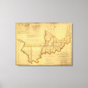 Shelton und Kensetts Karte des Staat von Indiana Leinwanddruck