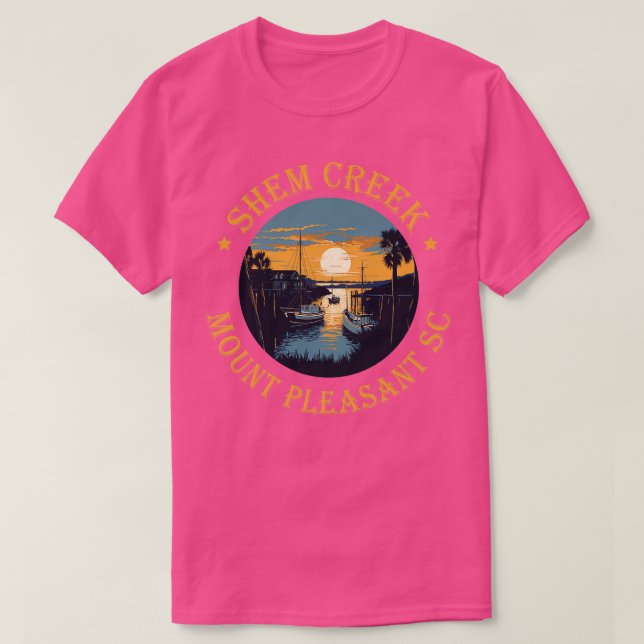 Shem Creek Sunset Mount Angenehme SC Gold Version T-Shirt (Design vorne)