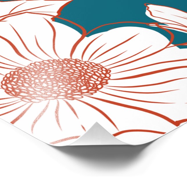 Shema Israel in Hebräisch | Jüdische Blume Fotodruck (Ecke)