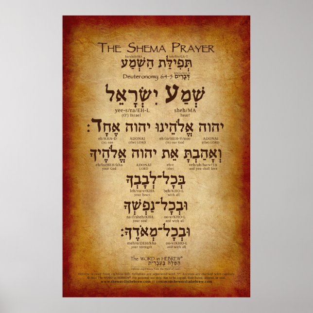 Shema Prayer (bis zu 32"x48") Poster (Vorne)