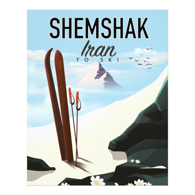 Shemshak Iran Ski Poster. Fotodruck (Vorne)