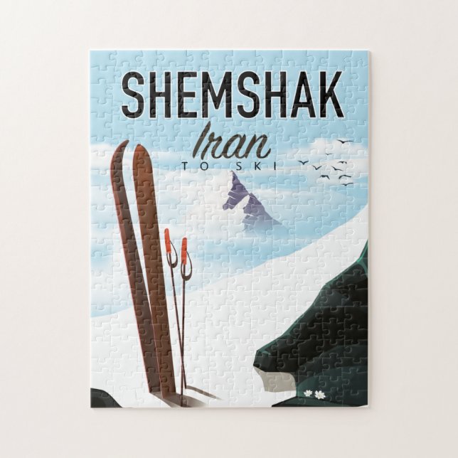 Shemshak Iran Ski Poster. Puzzle (Vertikal)