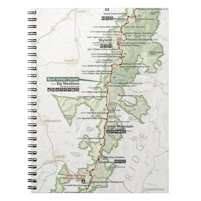 Shenandoah Kartennotizbuch Notizblock (Vorderseite)
