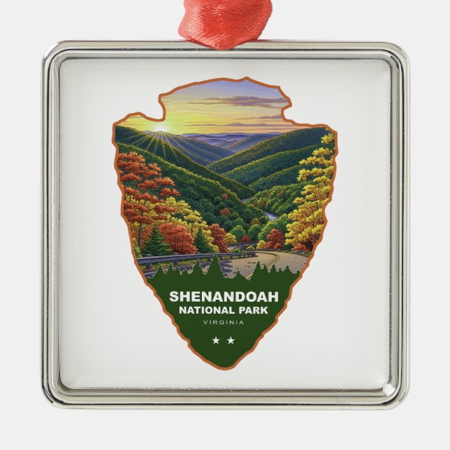 Shenandoah National Park Arrowhead Ornament Aus Metall (Vorne)