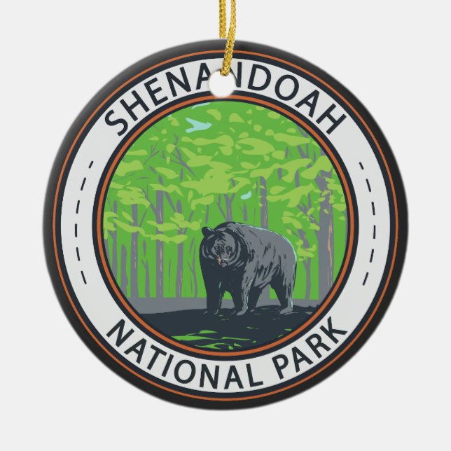 Shenandoah National Park Black Bar Circle Keramik Ornament (Vorne)