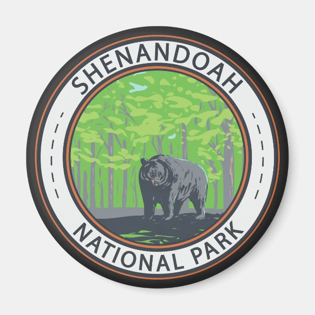Shenandoah National Park Black Bar Circle Magnet (Vorne)