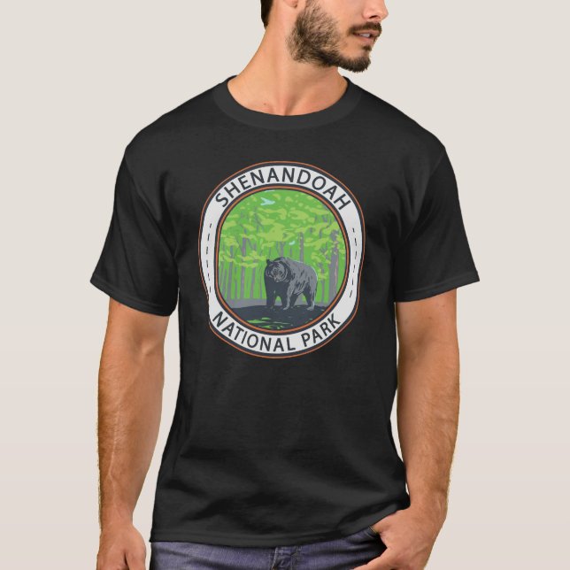 Shenandoah National Park Black Bar Circle T-Shirt (Vorderseite)
