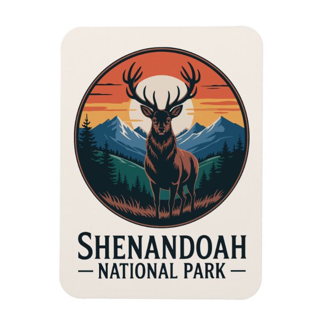 Shenandoah National Park Deer Emblem Magnet (Vertikal)