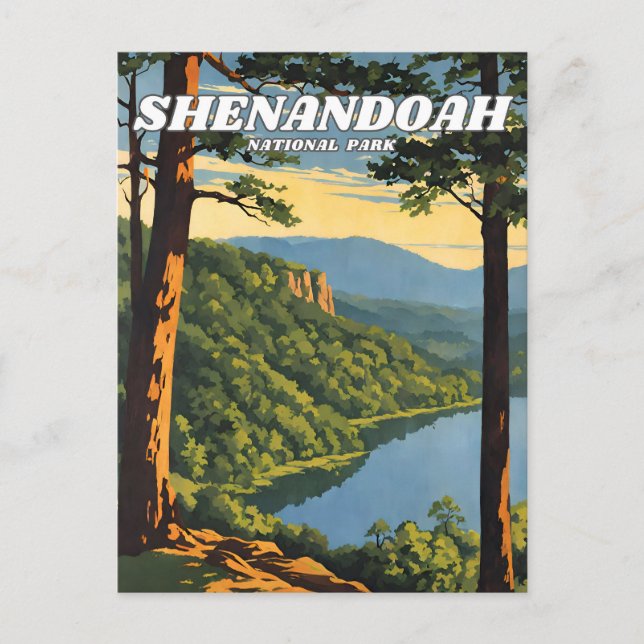 Shenandoah National Park Illustration Retro Aesthe Postkarte (Vorderseite)