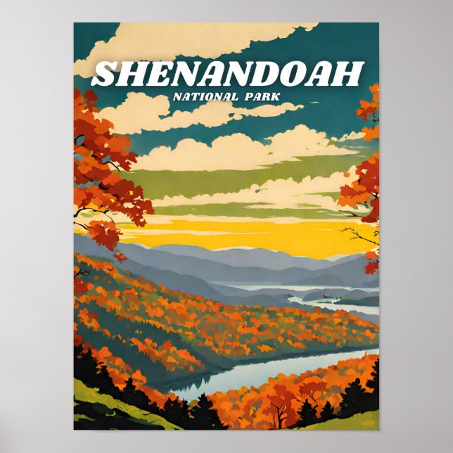 Shenandoah National Park Illustrationstext Poster (Vorne)