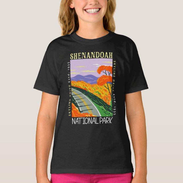 Shenandoah National Park Skyline Drive Distressed T-Shirt (Vorderseite)
