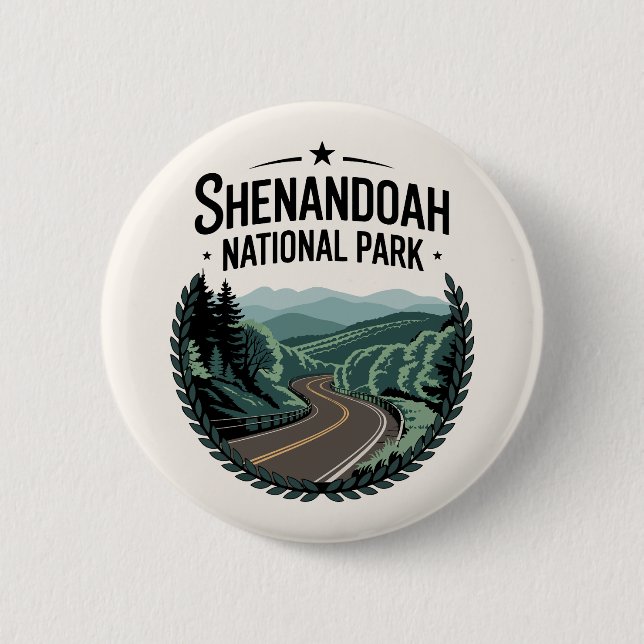 Shenandoah National Park Skyline Drive View Design Button (Vorderseite)