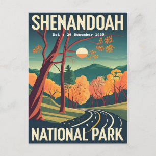 Shenandoah National Park Skyline fahren Wasserfarb Postkarte