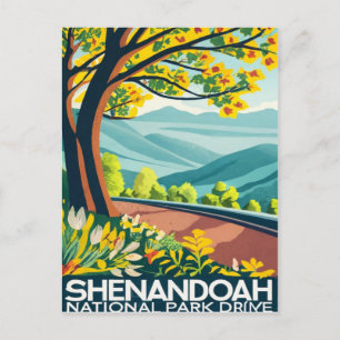 Shenandoah National Park Skyline fahren Wasserfarb Postkarte