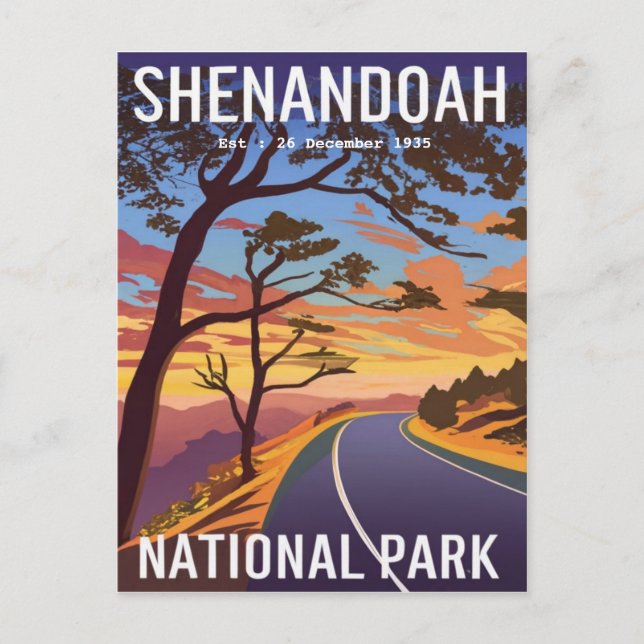 Shenandoah National Park Skyline fahren Wasserfarb Postkarte (Vorderseite)