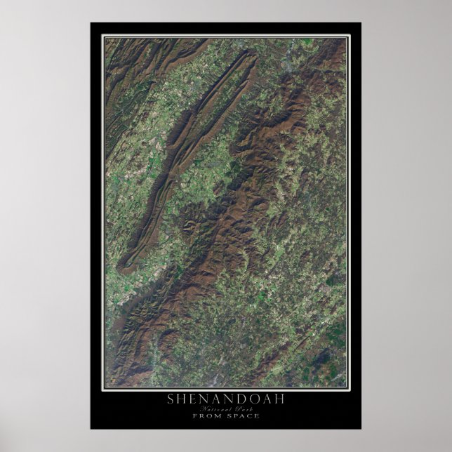 Shenandoah National Park Virginia Satellite Poster (Vorne)