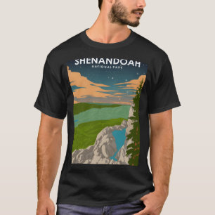 Shenandoah Nationalpark am Abend Vintager Minimal T-Shirt