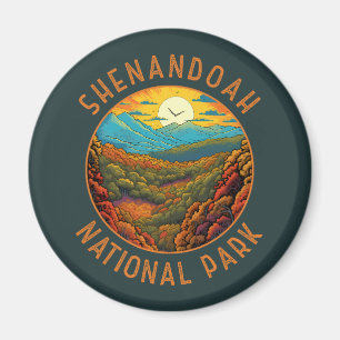 Shenandoah Nationalpark Distressed Circle Magnet