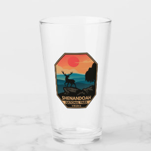 Shenandoah Nationalpark Hirsch Minimal Retro Emble Glas