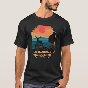 Shenandoah Nationalpark Hirsch Minimal Retro Emble T-Shirt