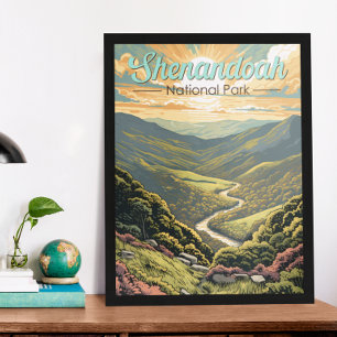 Shenandoah Nationalpark Illustration Reisen Retro Poster