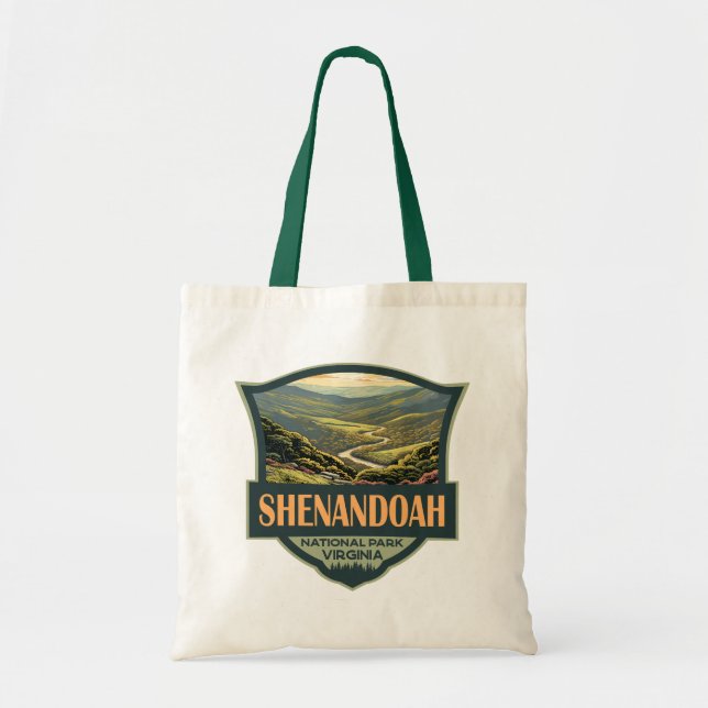 Shenandoah Nationalpark Illustration Reisen Retro Tragetasche (Vorne)