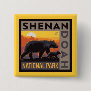 Shenandoah-Nationalpark Mama Bear & Cubs Button