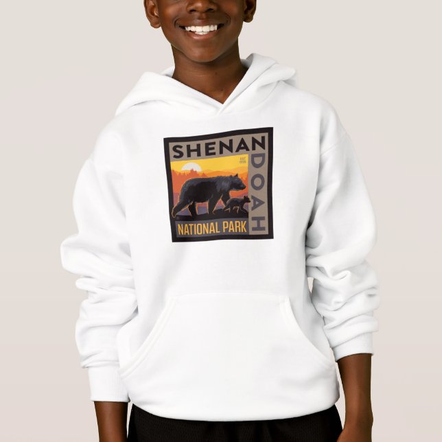 Shenandoah-Nationalpark | Mama Bear & Cubs Hoodie (Vorderseite)